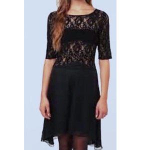 Elegant Black Lace (Upper body) Dress